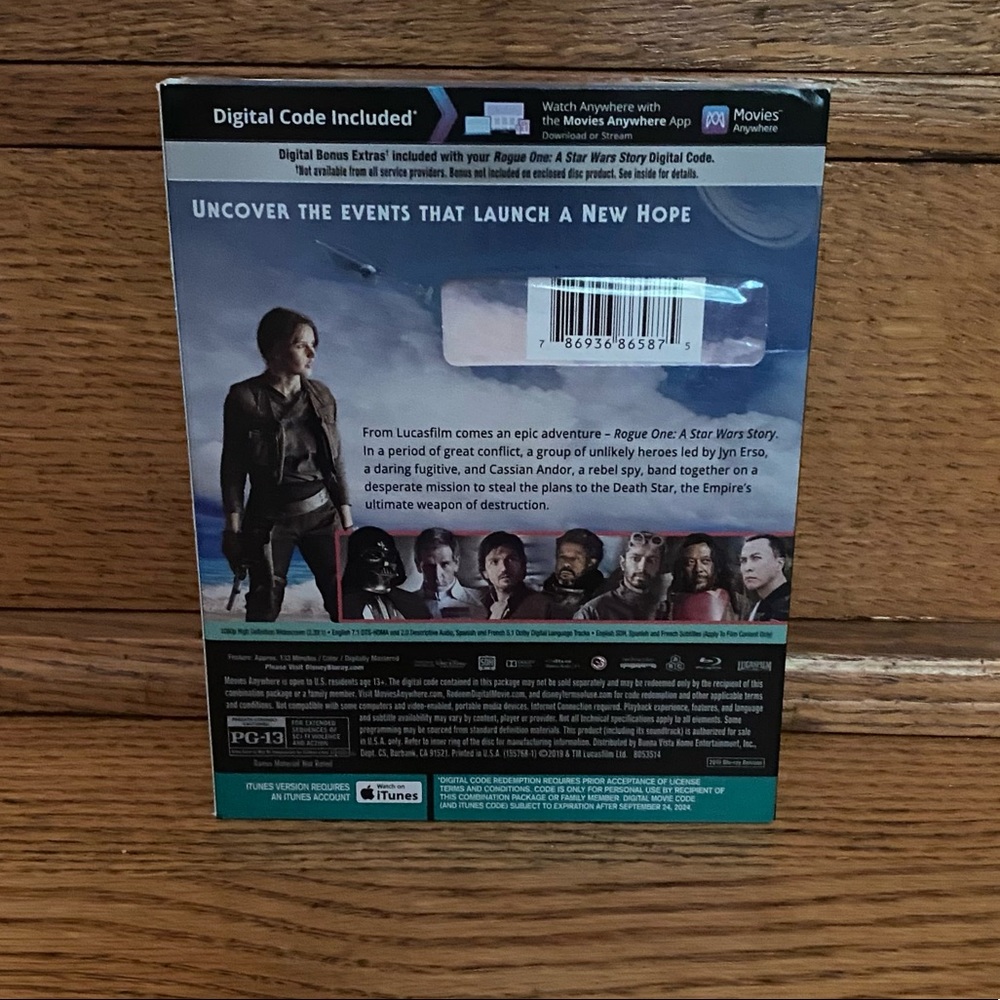 Rogue One: A Star Wars Story Blu-ray + Digital Code - NWT - Picture 4 of 6